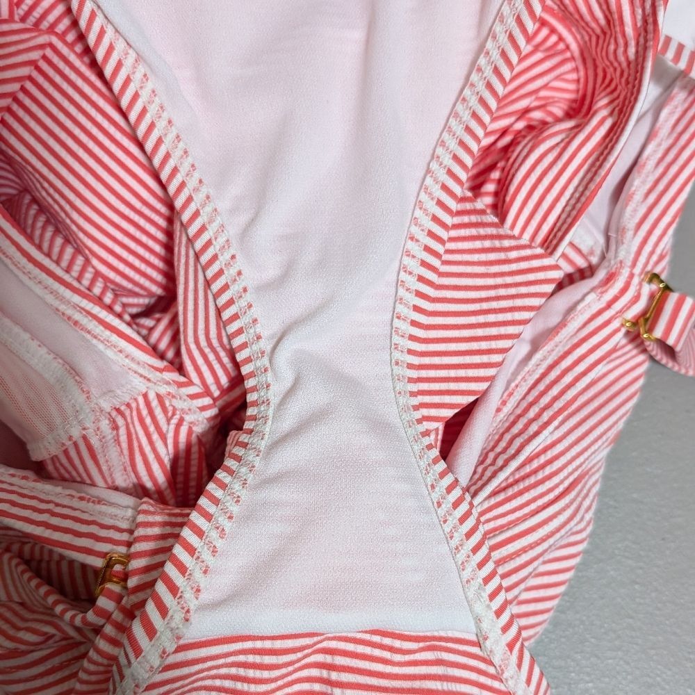 Lauren Ralph Lauren tummy control sear sucker swim dress Striped Skirt plus 20W - Picture 7 of 13